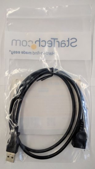 3Ft Black USB 2.0 Extension Cable A to A - M/F