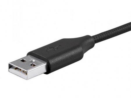 3Ft USB Type C to USB-A 2.0 Cable - 480Mbps, 2.4A, Braided Black