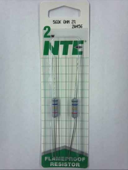 560K Ohm 2 Watt Metal Oxide Film Resistor (2Pk) 2% Tolerance