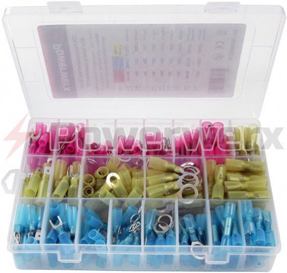 Heat Shrink Wire Terminal Connector Kit, 270 Piece Assortment