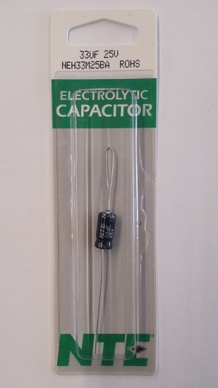 33uf 25V Axial Lead Electrolytic Capacitor