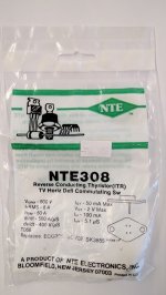 NTE308 Rev Cond Thyristor (ITR) TV Horiz Defl Commutating Switch