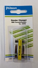 DB9F to DB9F Low Profile Gender Changer