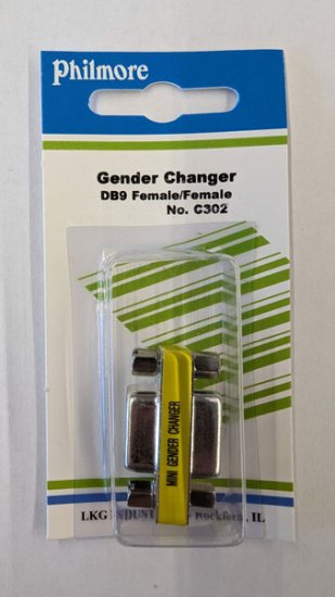 DB9F to DB9F Low Profile Gender Changer