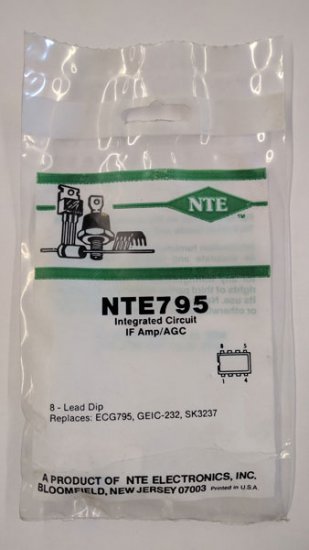 NTE795 IC, IF Amp and AGC Control, 8-Lead DIP