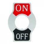 Indicator Plate On/Off Nickel Plated Steel Fits 15/32"