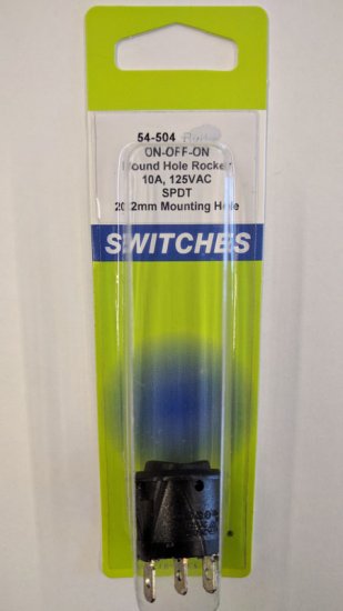 Snap-In Round Rocker SPDT On-Off-On 125V 16A