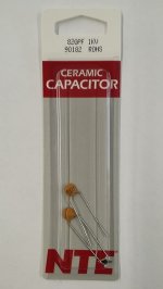 820pf/0.82nf/0.00082uf 1000V Ceramic Disc Capacitor (2Pk)