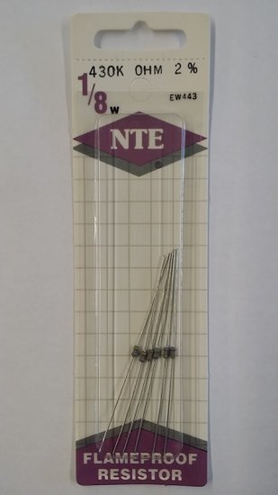 430K Ohm, 1/8W, 2% Metal Film Flameproof Resistor (6Pk)
