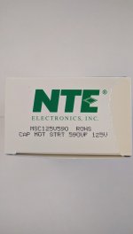 590-708uF 125VAC Motor Start AC Electrolytic Capacitor .25" Q.C.