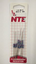 1.0K Ohm 0.5 Watt Metal Film Resistor (10Pk) 2% Tolerance