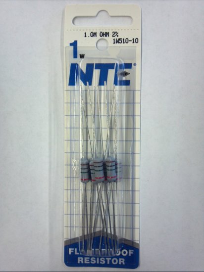 1.0Meg Ohm 1 Watt Metal Oxide Film Resistor (10Pk) 2% Tolerance