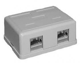 Cat5e 2-Port (8P8C) Surface Mount Box Ivory