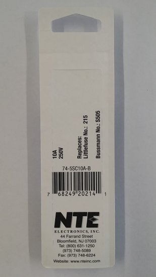 10 Amp (S505) Ceramic Fuse (5Pk) Slow Blow 5x20mm