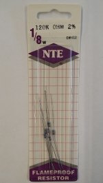 120K Ohm, 1/8W, 2% Metal Film Flameproof Resistor (6Pk)