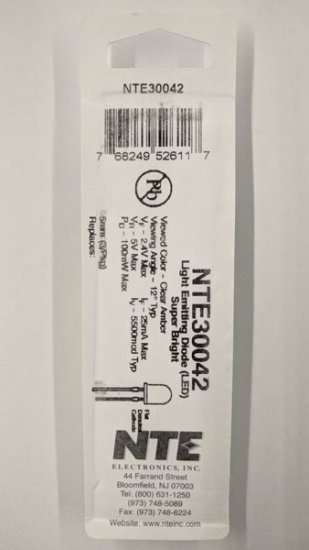 5mm Super Bright Amber LED 5500mcd (3Pk) Clear Lens