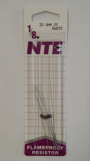 33 Ohm, 1/8W, 2% Metal Film Flameproof Resistor (6Pk)