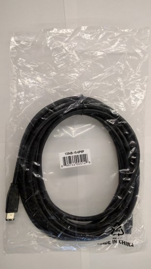 15Ft Black Bilingual FireWire Cable 9P(800)M-6P(400)M