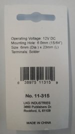 3mm Green LED in Recessed Chrome Bezel (12V)