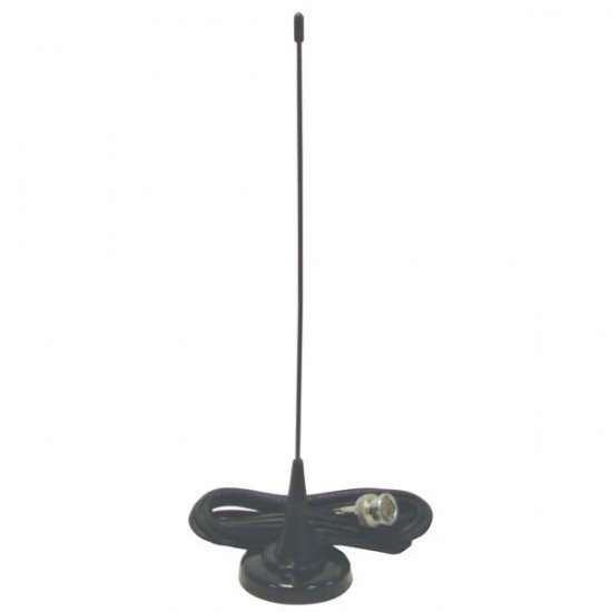 Magnet Mount Scanner Ant. 25-940MHz 10Ft Coax w/BNC 15\" Whip