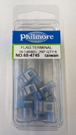 Flag Quick Connect Female Fully-Insulated 16-14Awg 0.250" (6Pk)