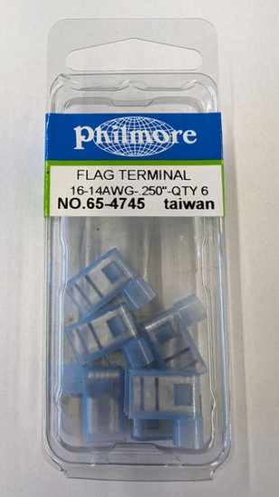 Flag Quick Connect Female Fully-Insulated 16-14Awg 0.250" (6Pk)