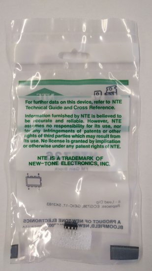 NTE736 IC, FM IF Amp, 8-Lead DIP