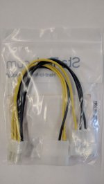 6in LP4 to 6 Pin PCI Express Video Card Power Cable Adapter