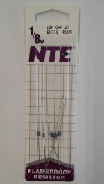 18K Ohm, 1/8W, 2% Metal Film Flameproof Resistor (6Pk)