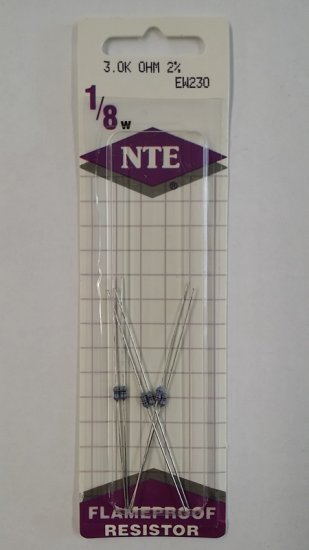 3.0K Ohm, 1/8W, 2% Metal Film Flameproof Resistor (6Pk)