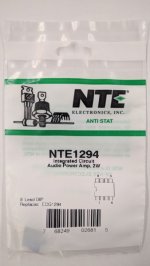 NTE1294 IC, Audio Power Amplifier, 1.2W, 8-Lead DIP
