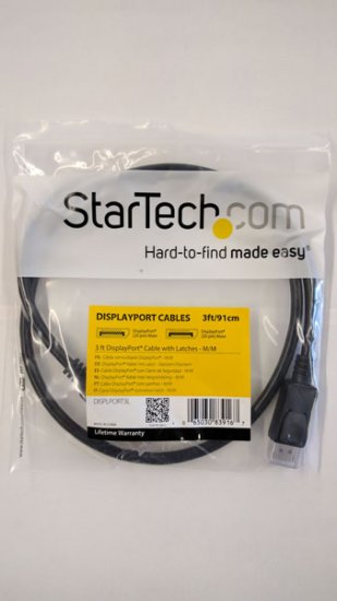 3Ft DisplayPort 1.2 Cable with Latches M/M – DisplayPort 4k