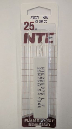 75 Ohm 25W Cermet Power Wirewound Resistor 5% Tolerance