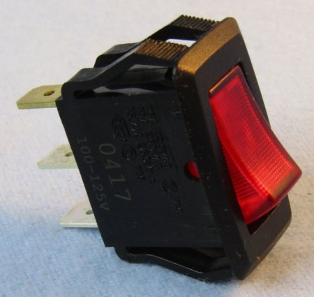 Red Neon Lighted Rocker Switch SPST On-Off 125VAC 15A