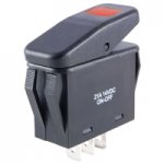 SPST 12VDC Red LED Lighted Rocker Switch On-None-Off 21A NTE
