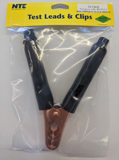 Plier-Type Copper Plated Steel Clip, 200 Amp Black