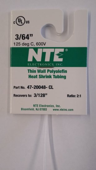 3/64" Clear 48" Thin Wall 2:1 Polyolefin Heat Shrink Tubing