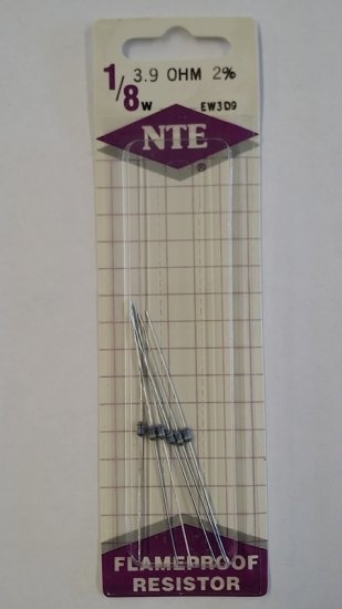 3.9 Ohm, 1/8W, 2% Metal Film Flameproof Resistor (6Pk)