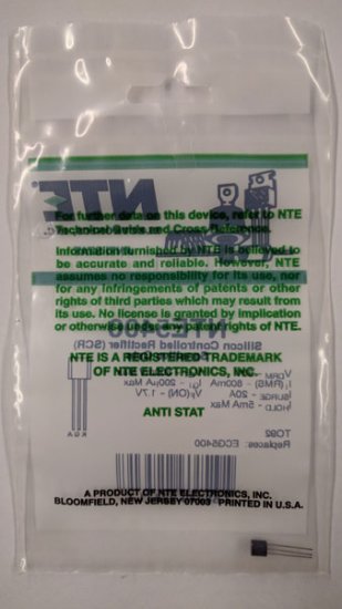 NTE5400 SCR, Sensitive Gate, 30V 0.8A, TO92