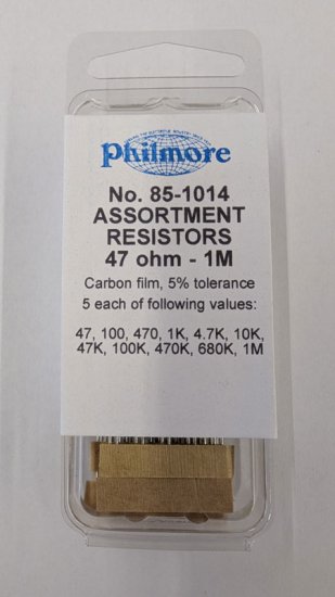 1/4W Carbon Film Resistor Kit: 47-1Meg 5ea of 11 Values 55Pk