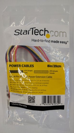 8in 24 Pin ATX 2.01 Power Extension Cable