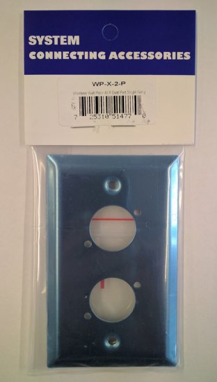 Dual Port Stainless Wall Plate For Square XLR