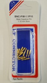 1.10mm Bore Male Captive Pin For BNC Connector RG-6 (10Pk)