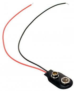 9V Battery Snap Vinyl, 10" Leads