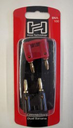 Connector, Dual Banana, Gold Plated (2Pk)