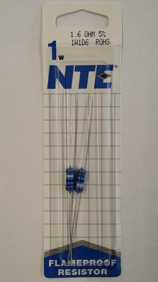 1.6 Ohm 1 Watt Metal Oxide Film Resistor (2Pk) 5% Tolerance