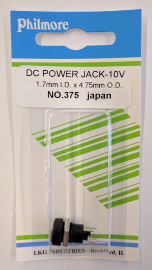 Size C 4.75/1.7mm Coaxial DC Power Jack Panel Mount Plastic