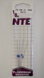 150 Ohm, 1/8W, 2% Metal Film Flameproof Resistor (6Pk)