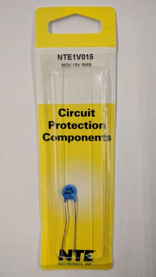NTE1V015 MOV 15V RMS, 8.5mm, 1.0 Joules, ITM=250A, VCL=52V