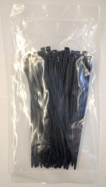 7.5" Nylon Cable Ties (100Pk) Black Holds Up To 50 Lbs